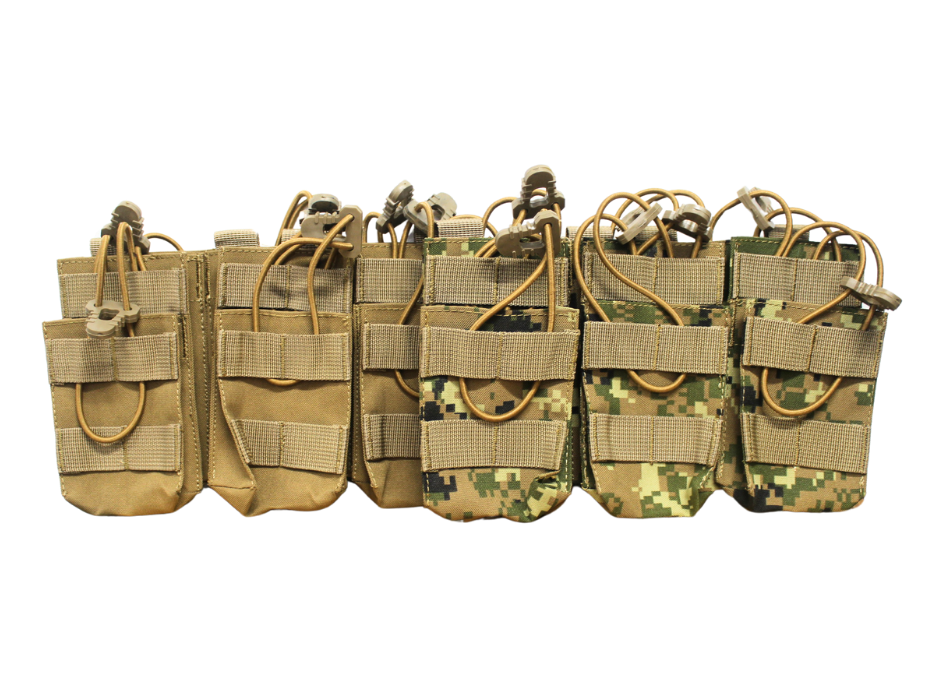MRG M4 Triple Stack Bungie Pouch-Coyote Brown